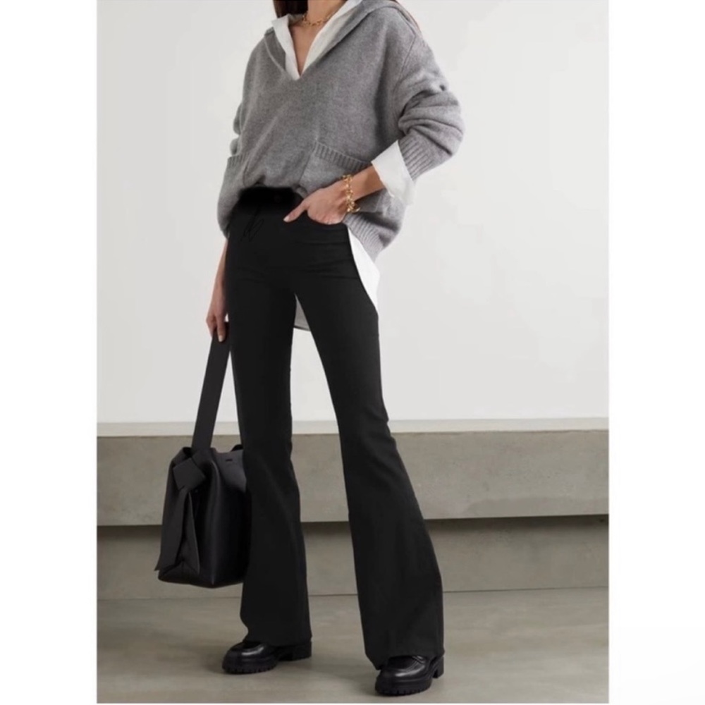 frame Denim NEW angled zipper black Flare Jeans 
size 24